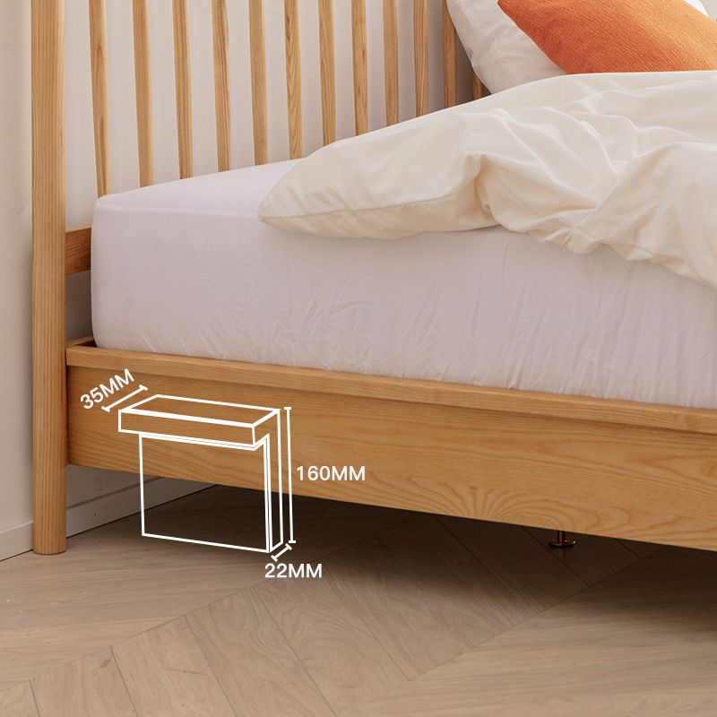 Solid Wood Open-Frame Bed Contemporary Ash Standard Bed with Legs