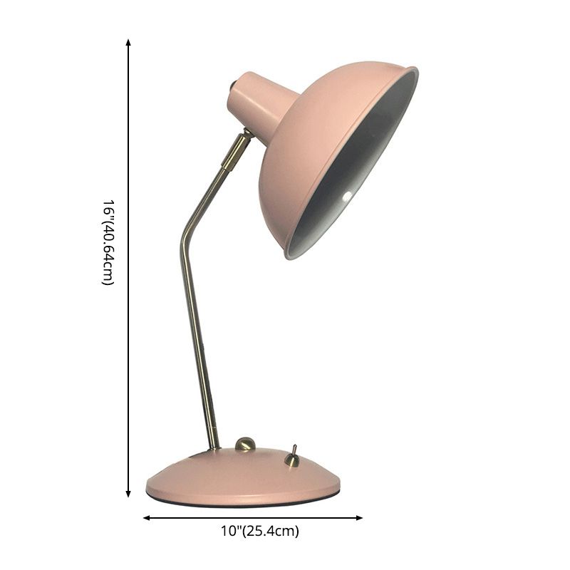 Bowl Shaded Bedside Reading Lamp Iron 1 Head Macaron Style Table Light