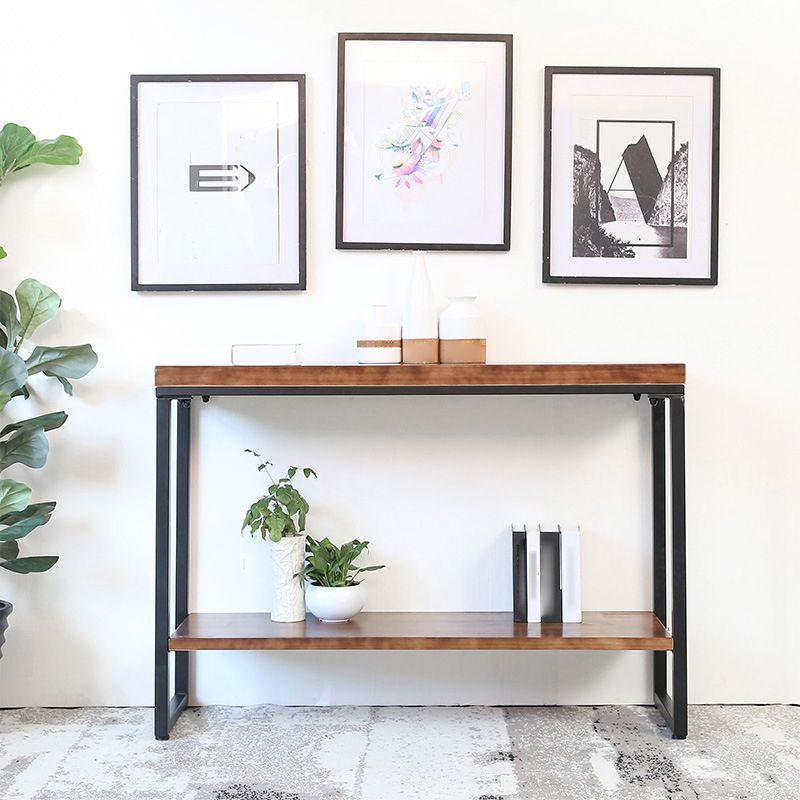 Antique Finish Console Accent Table Mid-Century Modern Console Sofa Table