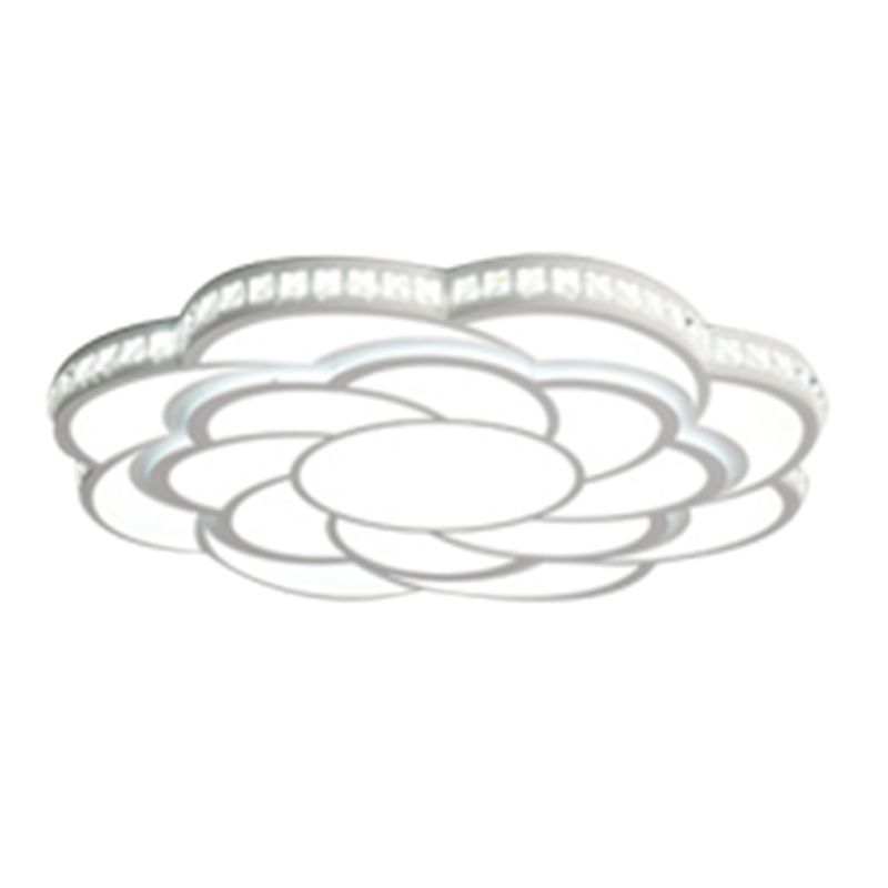 31.5"/39" Wide Blossom Large Flush Mount Fixture Modern LED Crystal Accent Flush Mount Lamp in Warm/White Light