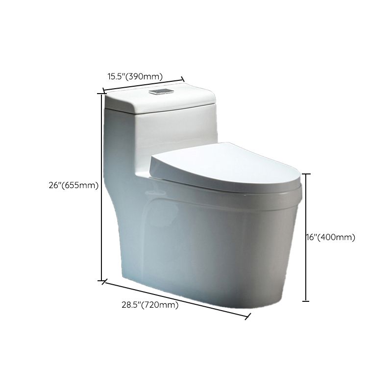 Contemporary 1 Piece Flush Toilet White Floor Mounted Urine Toilet for Washroom