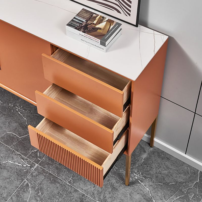 Classic Glam Combo Dresser Horizontal Stone Storage Chest for Bedroom