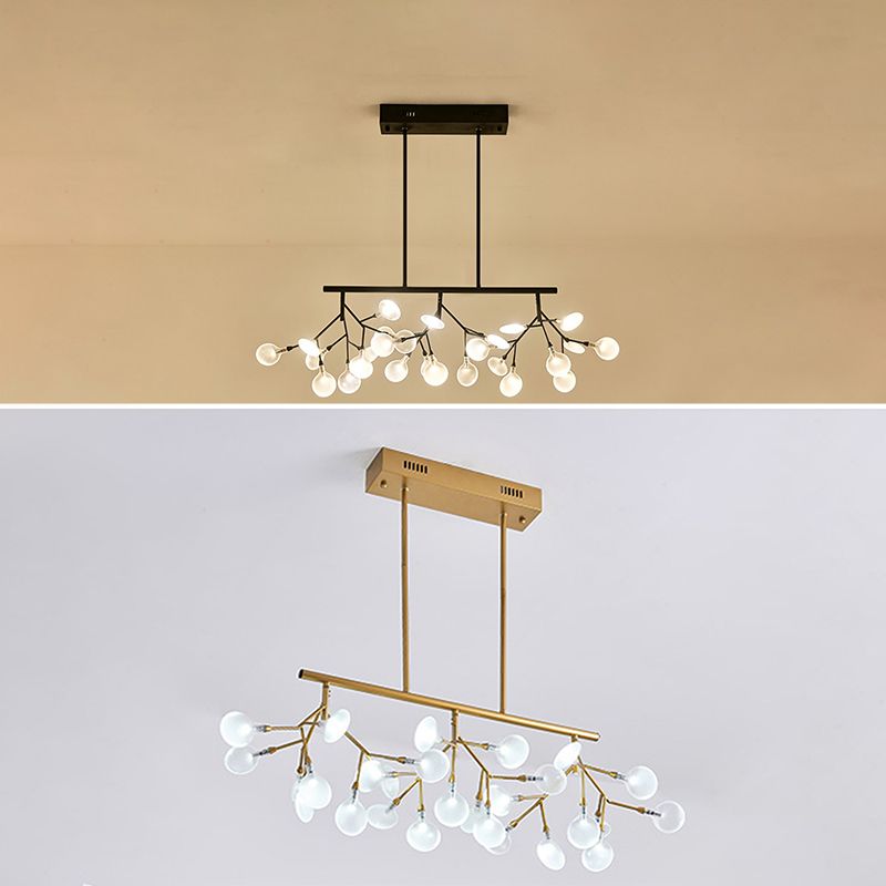 Modern Luxury Firefly Adjustable Island Pendant Light Wrought Iron Sputnik Ceiling Light with Acrylic Shade