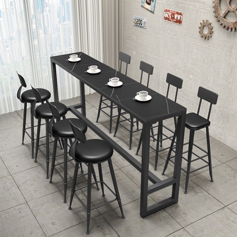 Black Sintered Stone Bar Table Dining Table for Kitchen Living Room Coffee Room