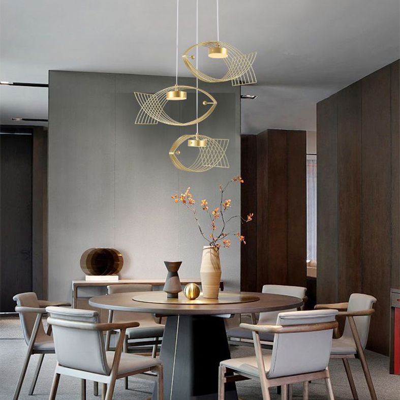 Forme de poisson en une lumière Lumière Light Atest de suspension LED moderne Éclairage d'éclairage pour la cuisine