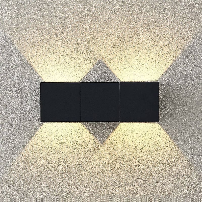 Rectangular Shape Wall Lamp Modern Style Metal 4 Lights Wall Light in White/Black
