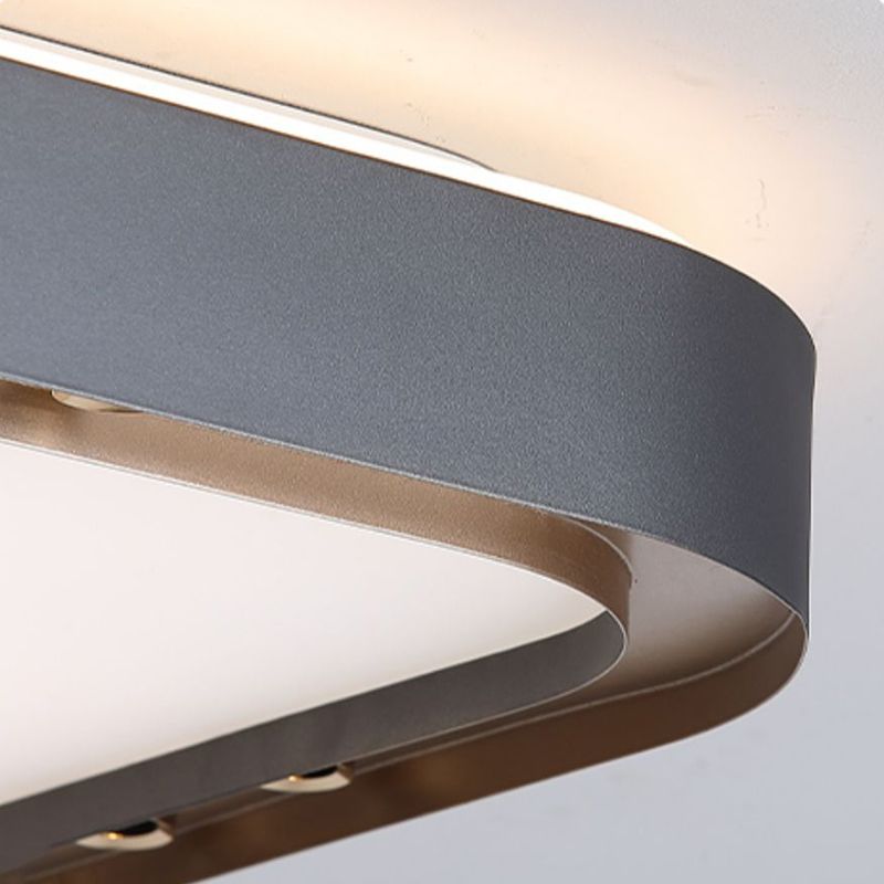 Modernism Flush Mount Metal LED Ceiling Light Fixture in Black for Living Room