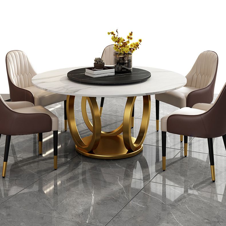 1/2/5/6/7 Pieces Round Modern Marble Furniture Standard Height Dining Table Set