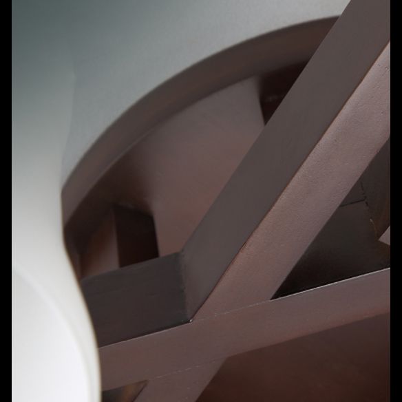 Chinese Style Wooden Semi Flush Mount Lighting White Acrylic Shade Ceiling Lamp for Dining Room