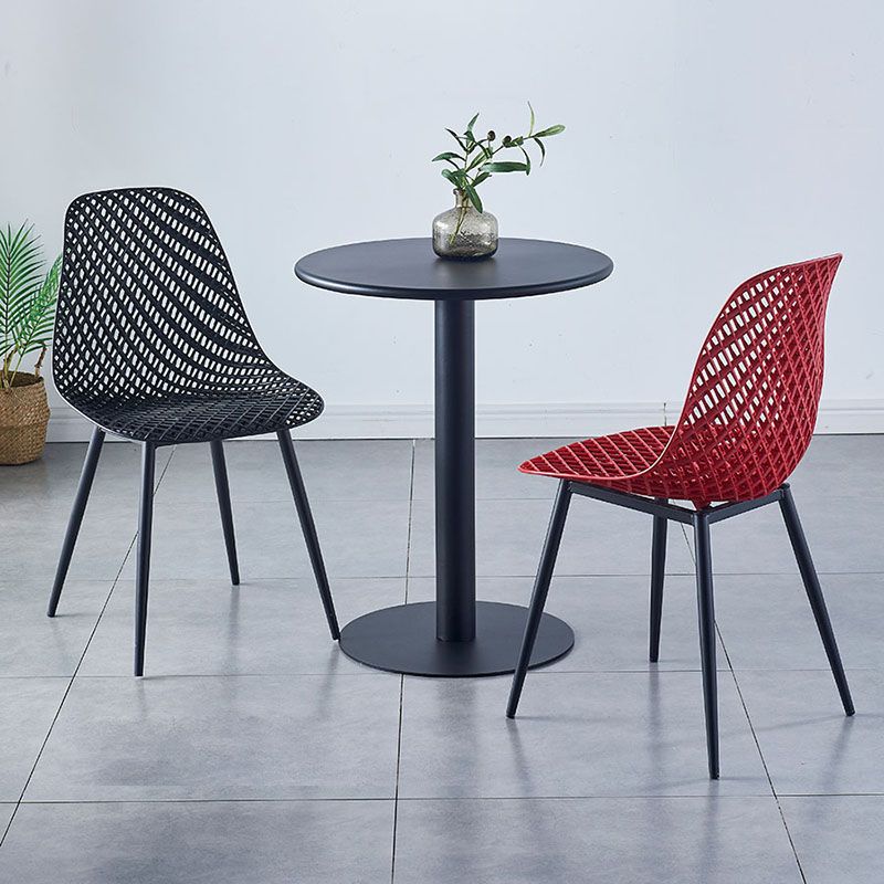 Chaise de cuisine contemporaine chaise latéral sans bras avec des jambes en métal