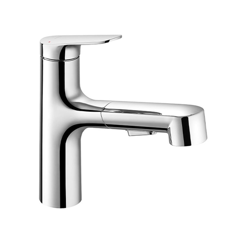 Lever Handles Sink Faucet Single Hole Chrome Brass Bathroom Sink Faucet