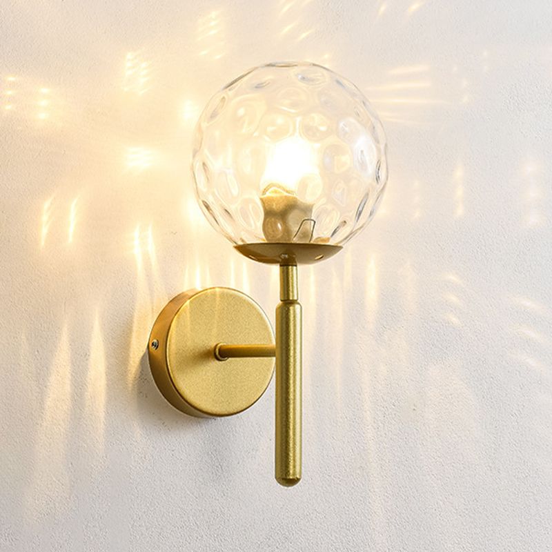 Contemporary Single Head Wall Sconce Glass Ball Shade Wall Mounted Light for Living Room