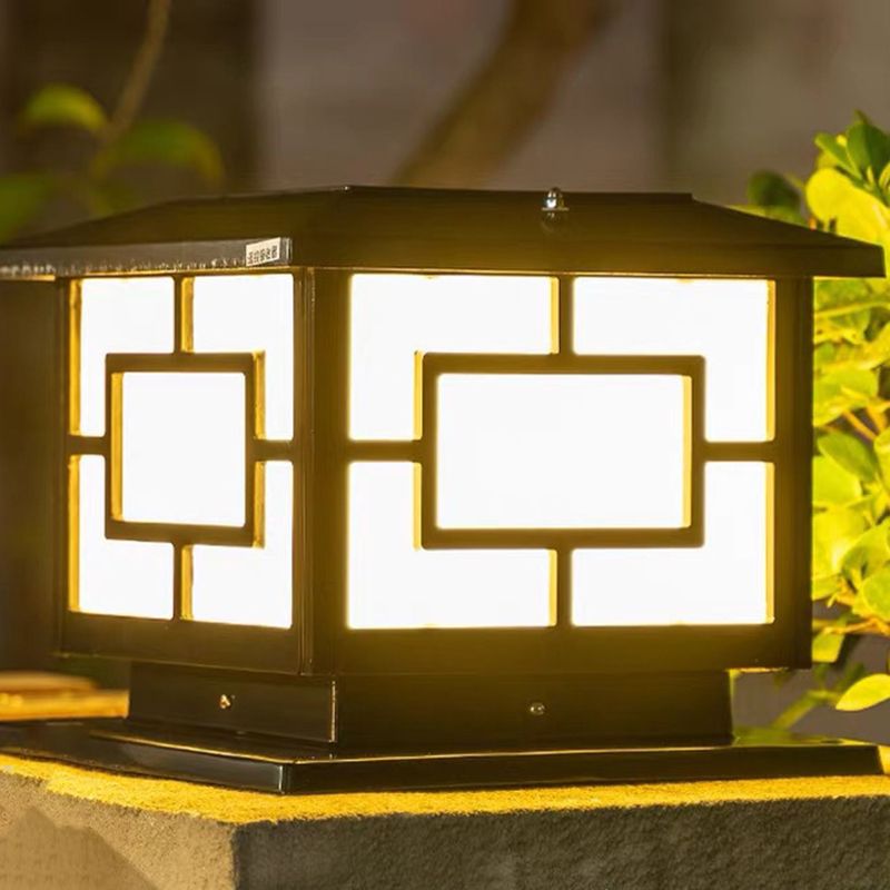 Contemporary Pillar Lamp Minimalist Outdoor Lamp for Backyard