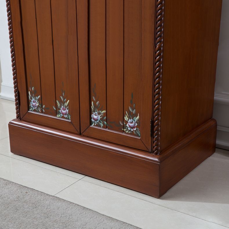 Birch Wardrobe Cabinet Traditional Hinged Wardrobe Armoire for Home