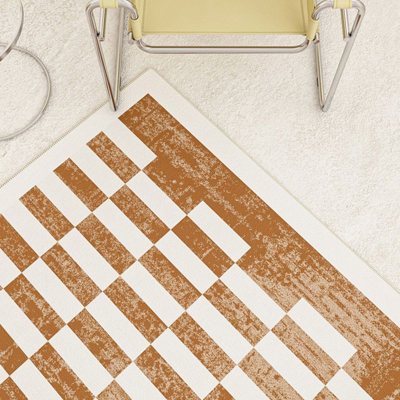 Brown Modern Carpet Geometric Pattern Polyester Area Carpet Anti-Slip Area Rug for Home Decor