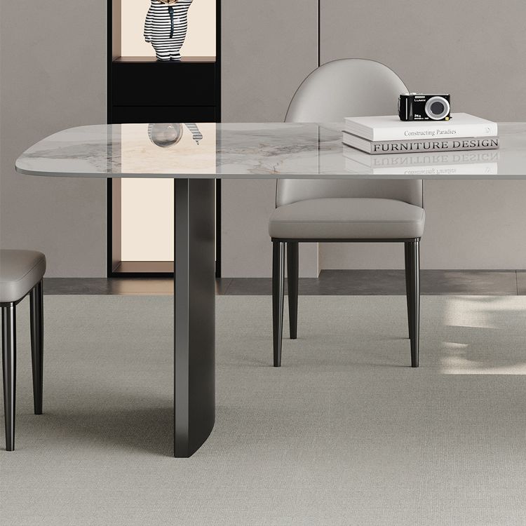 White Stone Dining Set with Padded Chairs 1/4/5/6 Pcs Modern Dinette Set