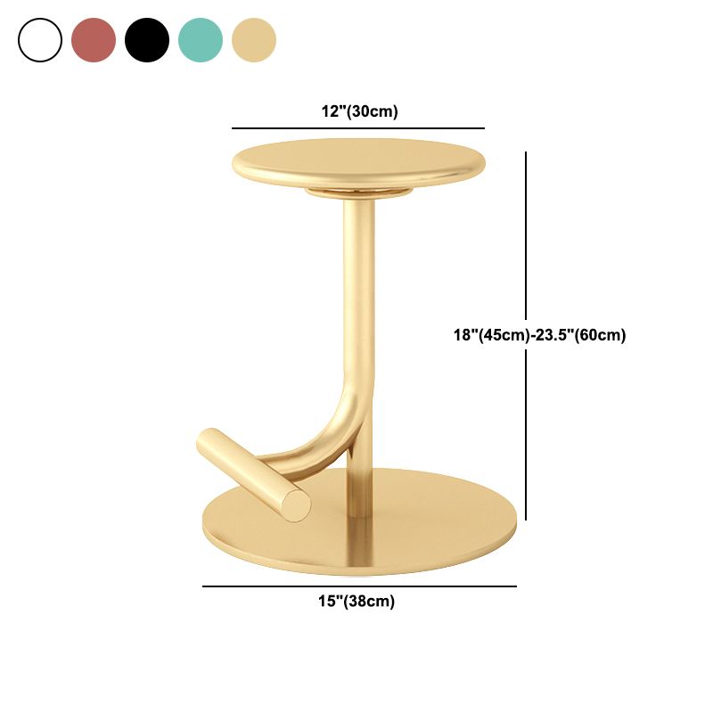 Backless Adjustable Height Counter Stool Modern Round Seat Bar Stool