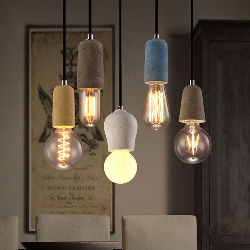 Lampada appesa al lampadina aperta di cemento 1 Luce Mini Mini Cioncant Light per il ristorante Cafe