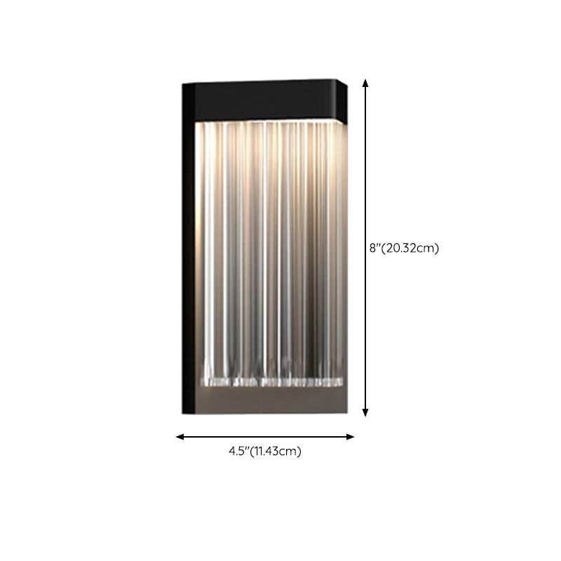 Simple Wall Sconce Black Outdoor Wall Light Fixture with Acrylic