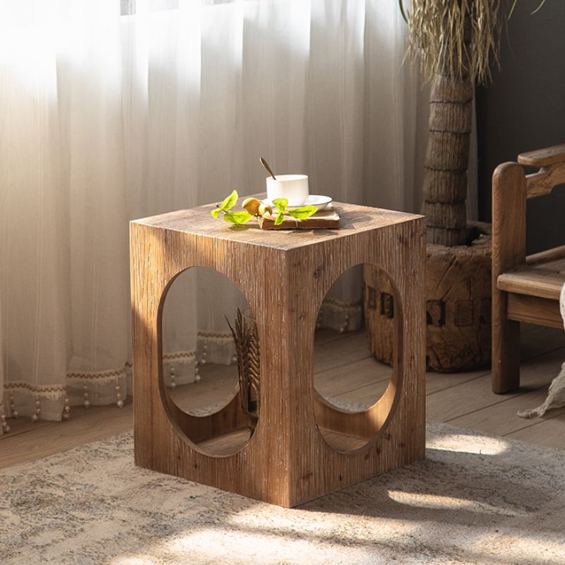 Rustic Walnut Living Room Distressed Solid Wood Sofa Accent Side Table