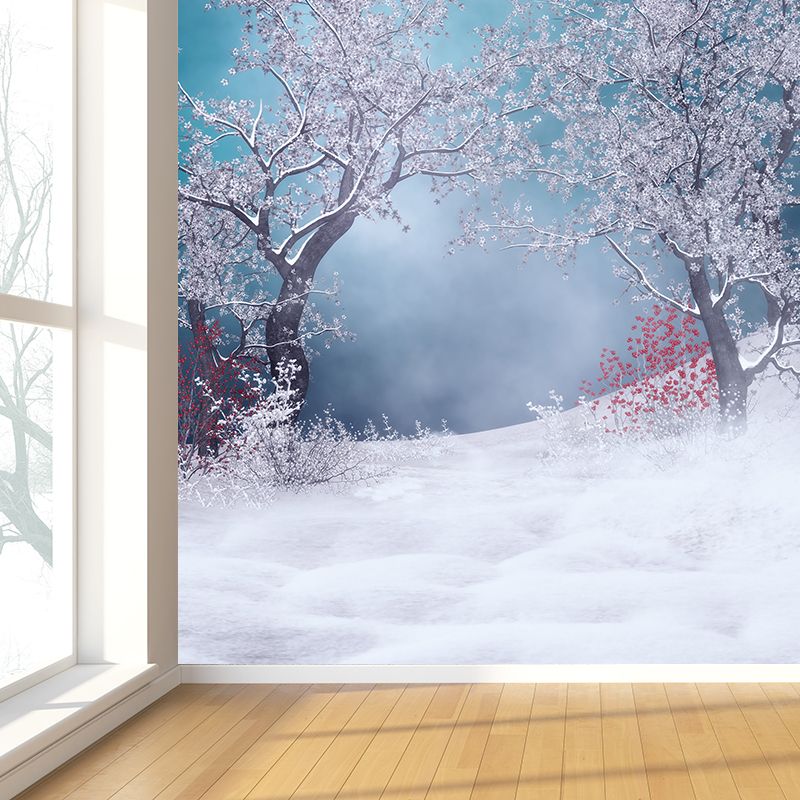 Illustration Winter Flower Scene Mural Great Wall Decor for Dining Room, Personalize