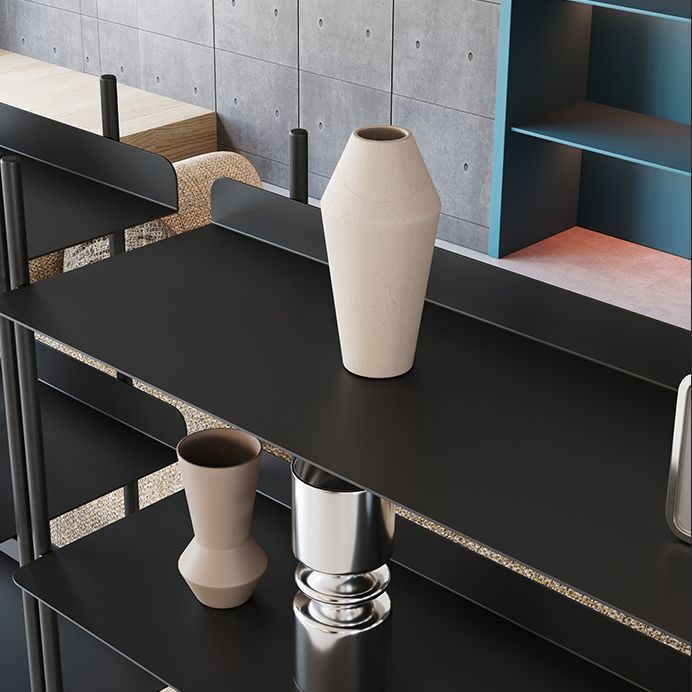 Contemporary Metal Etagere Bookshelf Open Office and Living Room Bookcase