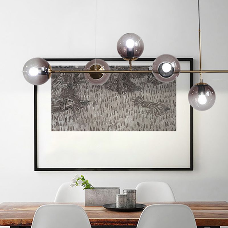 Accesorio de lámpara de araña de comedor de estilo moderno comedor de cocina sombra de vidrio luz colgante