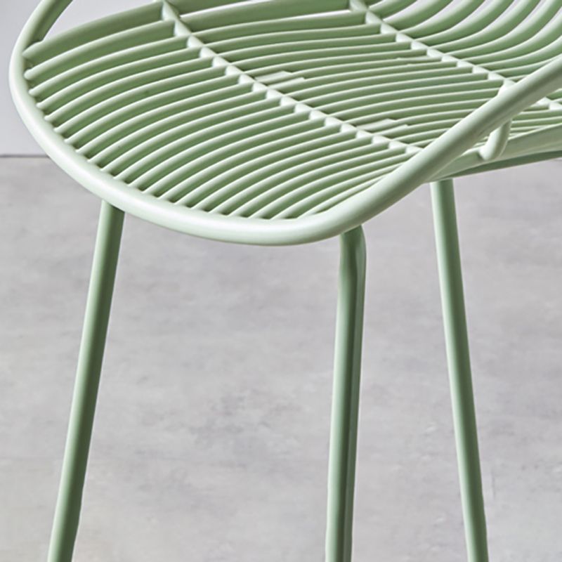 Modern Armless Backrest Counter Stool Iron Cashier Bar Stool with Seat and Pedal