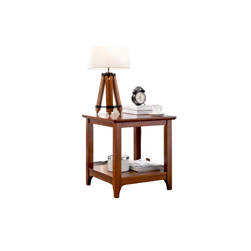 Modern Style Cocktail Table Rubber Wood Square Wood/walnut/black Coffee Table