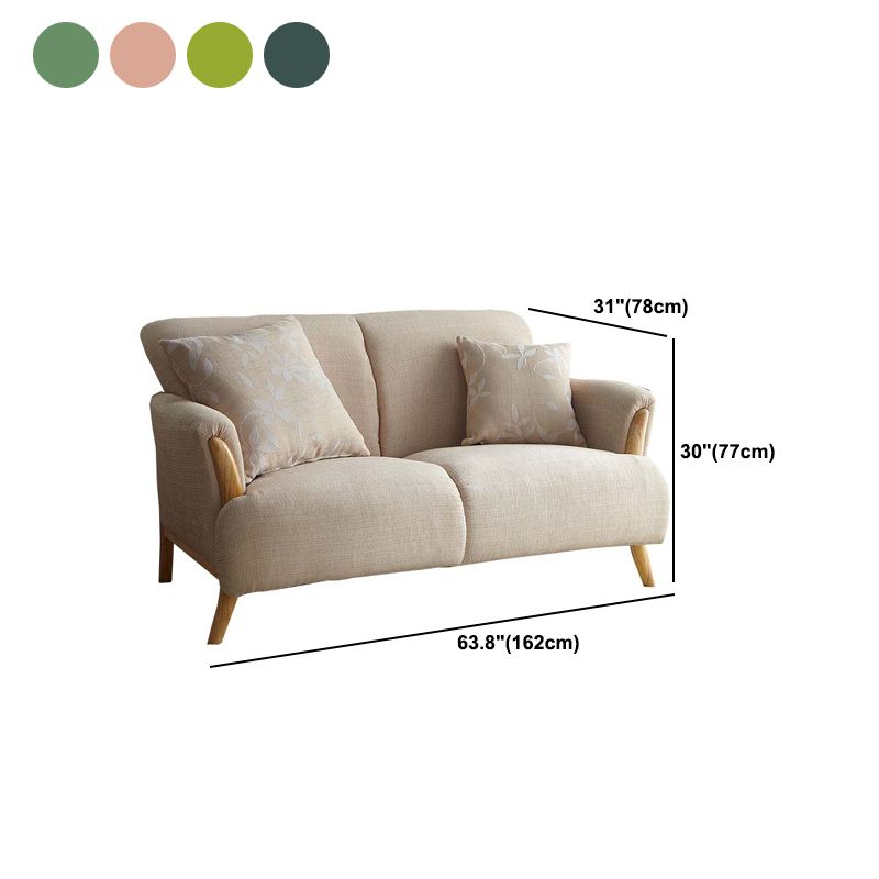 Contemporary Wooden Standard Sofa Flared Arm Seating for Living Room