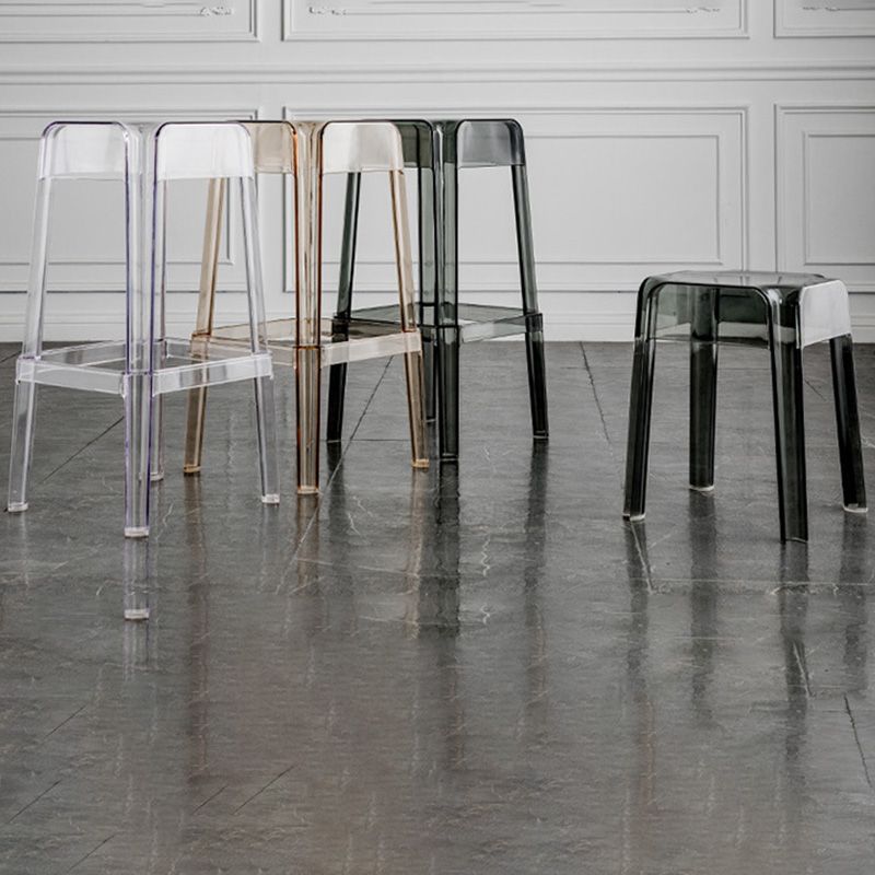Contemporary Backless Bar-stool Plastic Counter Bar Stool with Plastic Legs for indoor