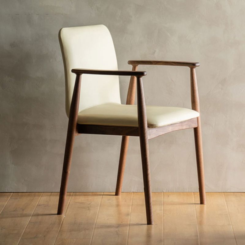 Contemporary Solid Wood Dining Chair Upholstered Arm Chair Home