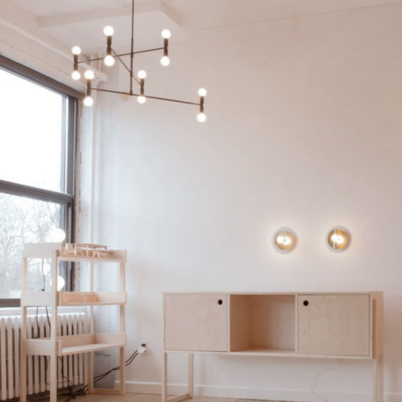 Postmodern Hanging Light Fixture Metal 12-Light Dining Room Chandelier