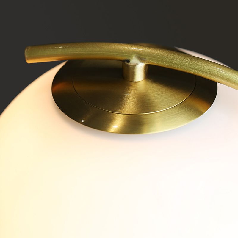 Modern Night Table Lamps 1-Light Bedroom Globe Nightstand Lights with White Glass Shade