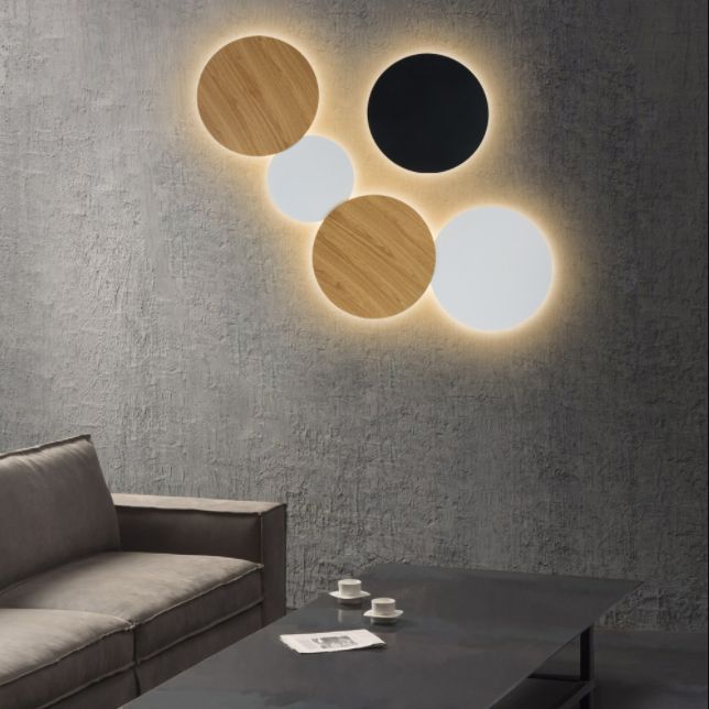 Round Simplicity Metal LED Wall Lamp Contemporary Style Staircase Corridor Sconce Lighting Fixture