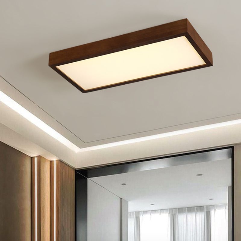 Modern Ceiling Lamp Wooden Flush Mount Light Fixture for Bedroom