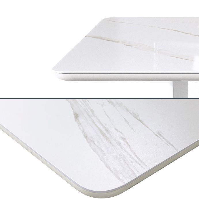 Rectangle Stone Dining Site Table Simplicity Style Drop Leaf Table for Home