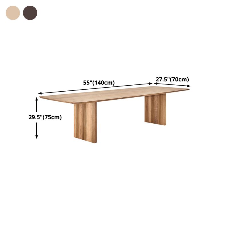 Rectangle Double Pedestal Table Simplicity Solid Wood Table for Restaurant