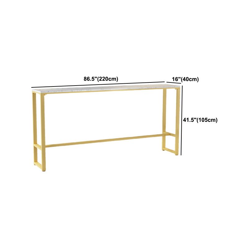 Modern Marble Bar Table Set 1/2/7 Pieces Rectangle White Trestle Table and Stool Set