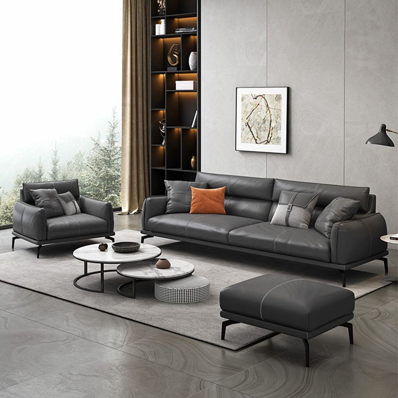 Reposabrazos cuadrado con almohada de cuero/imitación de cuero negro cojinete acolchado