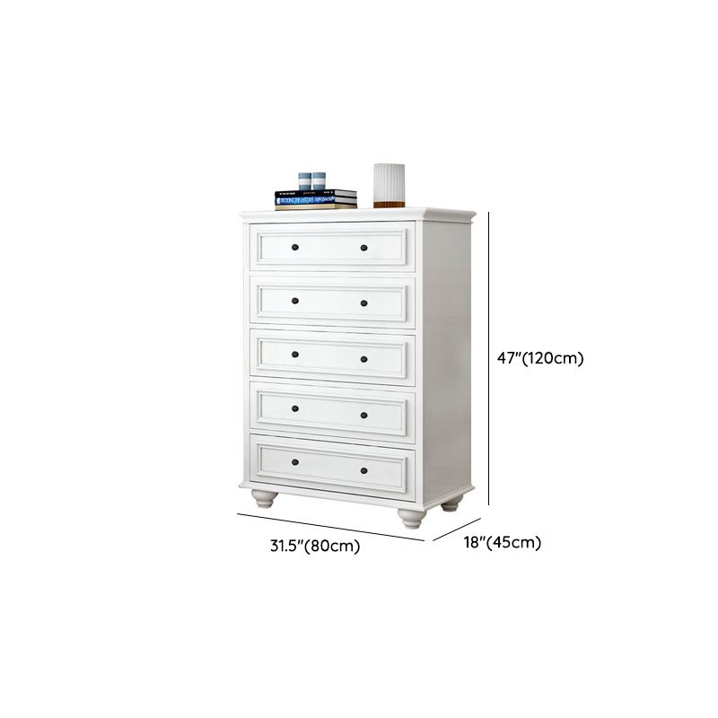 Modern Wood White Storage Chest with Soft-Close Drawers for Home