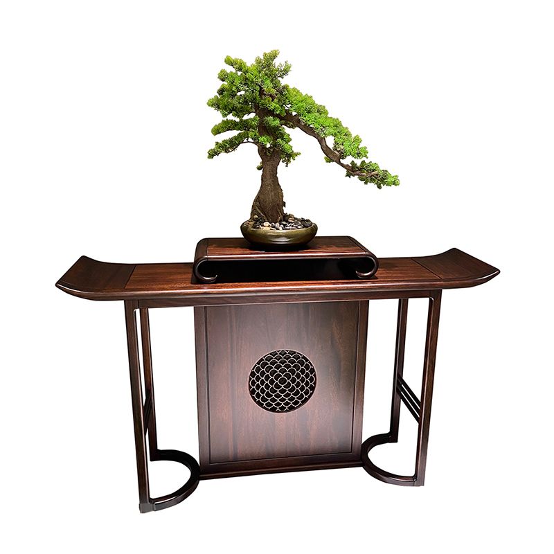 Rectangle Shape Contemporary Console Table Brown Solid Wood Console Sofa Table