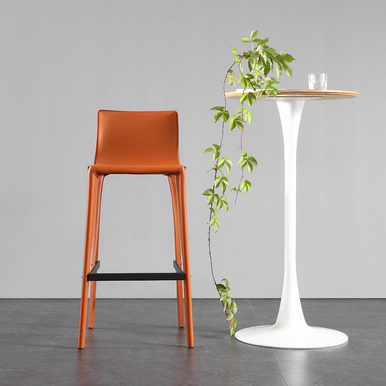 Contemporary Metal Bar Stool Backrest Counter Stool for Living Room