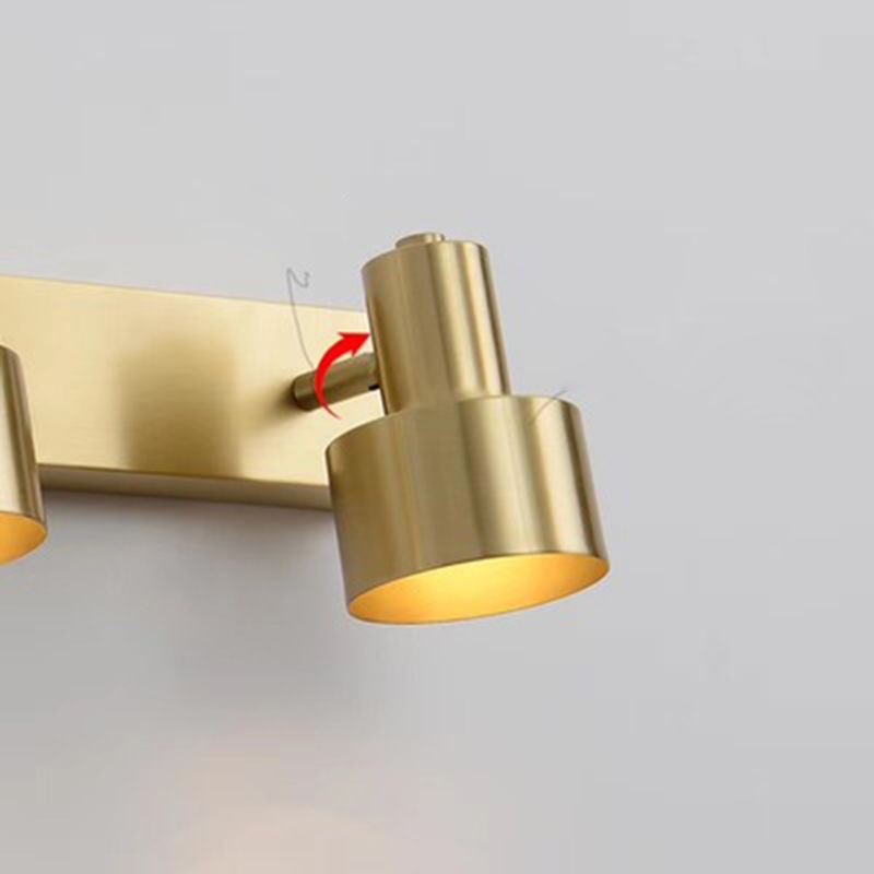 Mid-Century Luxury Style Cylinder Wall Mounted Vanity Lights Metal Vanity Lighting Fixtures for Bathroom