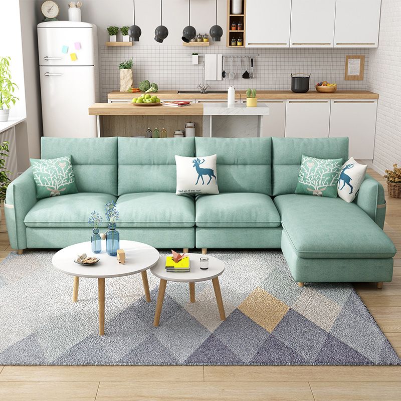 Modern 35.43 " H Square Arm Sofa & Chaise with Storage for Living Room