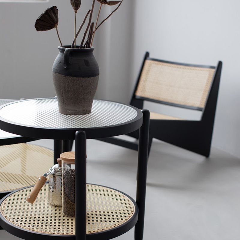 Tropical Coffee Table Solid Wood Black Coffee Cocktail Table