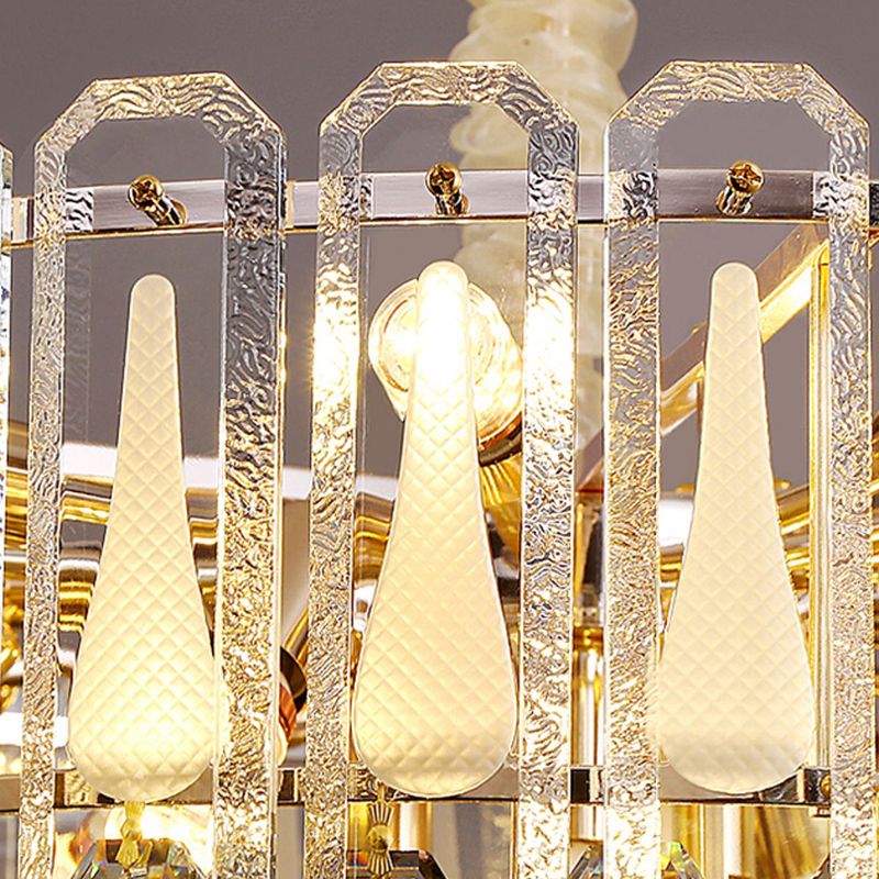 Contemporary Style Geometry Pendant Chandeliers Crystal Chandelier Lights in Gold