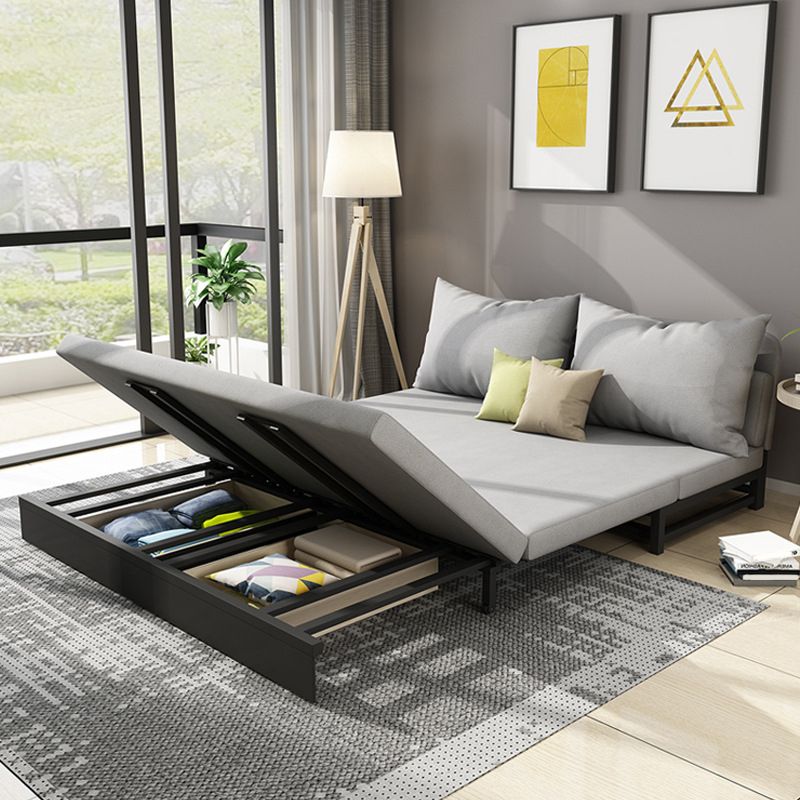 30.70" Wide Linen Armless Sofa Contemporary Convertible Sofa Bed