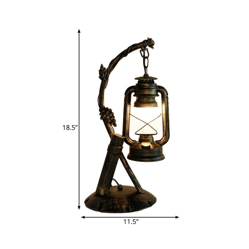 Lampada da tavolo in vetro opale Vintage 1 scrivania camera da letto in ottone con braccio angolato in metallo