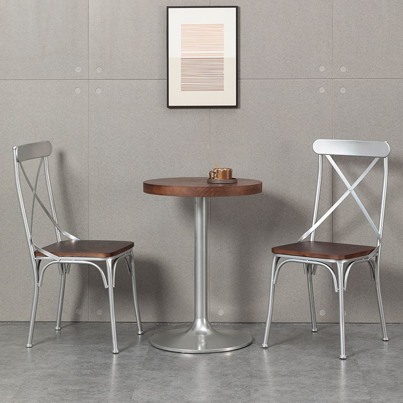 Chaise latérale en métal pour café industriel, chaise pliante à dossier croisé noir